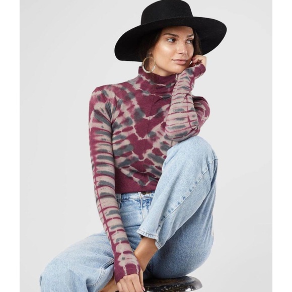 Free People Tops - Free People Psychedelic Turtleneck Purple Top S